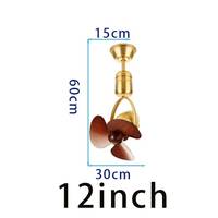 Ventilateur de plafond décoratif à moteur électrique DC avec onduleur, pales en métal et ABS, 12 pouces, télécommandé, 6 vitesses, mode veille, pour usage domestique