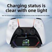 Support de charge rapide pour manette de jeu compatible avec éclairage RGB, en matériau ABS, station de rangement pour contrôleur