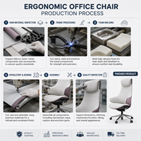Chaise de bureau ergonomique moderne à dossier haut avec appui-tête réglable, chaise de bureau informatique en gros pour mobilier de bureau d'entreprise