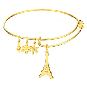 Pulseras y Brazaletes de Acero Inoxidable con Baño de Oro de 18K, Diseño de Copo de Nieve, Estrella y Letra, Joyería para Mujer, Tipo Charm, Venta al por Mayor - Product Image 1