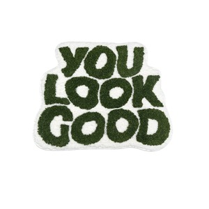 You Look Good Green Faux Cashmere <b>Bath</b> Mat Novelty Shape Non Slip Absorbent Floor Rug For Bathroom Bedroom - Product Image 5