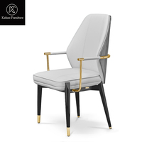 Fauteuil de salle à manger de luxe personnalisé en placage de bois de burl, avec cadre doré et assise en cuir – Chaise de designer haut de gamme pour mobilier de villa et de manoir