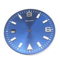 Cadran de montre mécanique automatique luxueux Sunray Brush, bleu marine avec remplissage blanc, index super lumineux