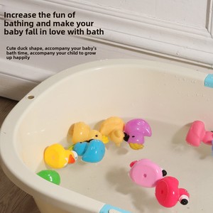 Phổ biến ít màu vàng vịt Flamingo tắm đồ chơi cho trẻ em nhựa cướp biển với Pinch cuộc gọi âm thanh cho hồ bơi chơi - Product Image 4
