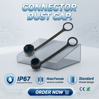 Cubiertas Protectoras para Conectores Macho y Hembra M8/M12, Tapas Antipolvo Roscadas de Plástico Impermeables IP67