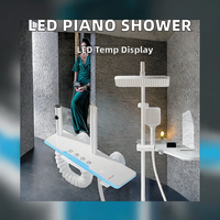 Set Pancuran kosong termostatik, Panel LED aluminium ruang desain kunci Piano mewah