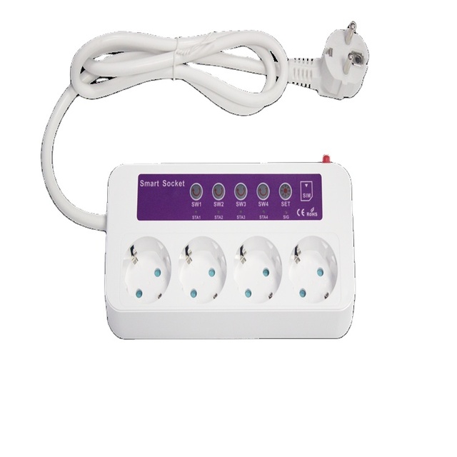 Smart Socket GSM SMS 4G LTE Smart Power Switch Plug Socket 4 Channel Port SC4-WLTE for Water Heating