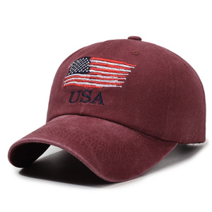 Gorra de Béisbol de 6 Paneles con Bandera de EE. UU. Bordada, 100% Algodón, Unisex, Ajustable, Cierre a Presión, para Uso Casual al Aire Libre en las Cuatro Estaciones - Product Image 3