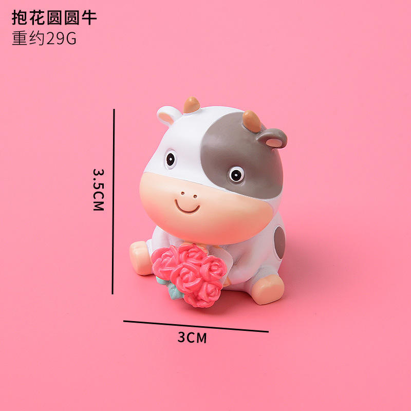 Abrazando flor redonda vaca