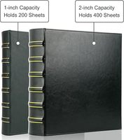Professionnel Vintage 3 anneaux classeur organisateur 1 pouce anneaux lettre taille colonne vertébrale livre portefeuille-fait papier Durable en cuir PU