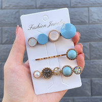 Ensembles de Pinces à Cheveux Bling Perles Style Coréen Tendance pour Femmes et Enfants, en Alliage, Accessoires Élégants