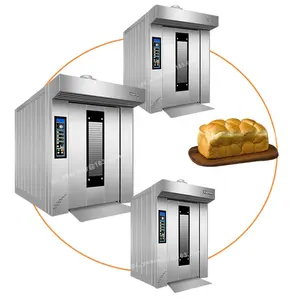 Oven putar besar dengan 32/64 nampan dijual dengan harga wajar roti Perancis Baguette peralatan memanggang listrik/Gas