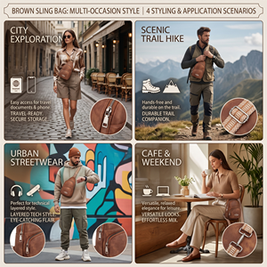 Sac bandoulière en cuir marron personnalisé pour femme, avec <span class=keywords><strong>sangle</strong></span> réglable, imperméable, sac de poitrine décontracté et de voyage, sacs pour femmes fabriqués par des fabricants - Product Image 2