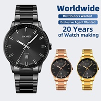 Nouveauté SKMEI 1878 Montre Homme Quartz Bracelet Acier Inoxydable Date Étanche 30M Montre Business pour Homme