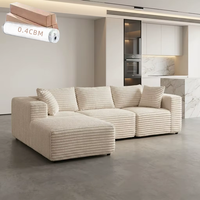 Canapé-lit modulaire en tissu velours côtelé Amperui, design moderne en forme de L, confortable, pour salon et chambre à coucher