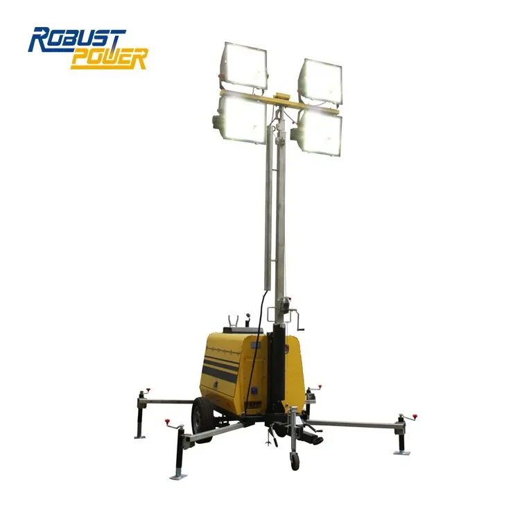 Night Scan Floodlight Tower Diesel Generator With Lights