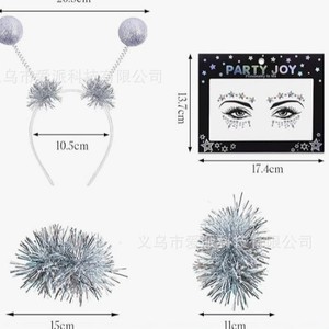 Bandeau de fête avec pompons scintillants de 10,5 cm pour filles, accessoires de scène, de danse et de spectacle, accessoires de costume - Product Image 2