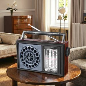Radio rétro multi-bandes SRA-85 |   AM/FM/LW/SW1-4, haut-parleur stéréo, port AUX et design avec poignée - Product Image 6