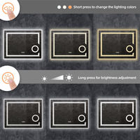 Drop- Shipping 48x24 "Smart Touch LED Miroir de salle de bain éclairé 3X Magnify Miroir de bain pour le rasage Dimming Defog