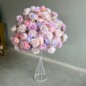 B-FB001 Bola de Flores Artificiales para Boda, Centros de Mesa para Decoración de Bodas, Bola de Flores de Rosa Blanca de Seda - Product Image 5