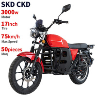CKD SKD 17 pouces moto électrique de course de rue personnalisée 3000W 75 km/h vitesse maximale scooters électriques pour adultes puissants