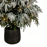 Mini sapin de Noël floqué de haute qualité avec écran LED - Sapin artificiel en pot de 1,20 m, enneigé, personnalisable pour la maison