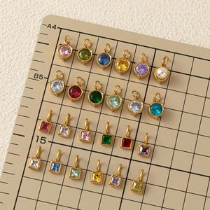 18k黄金时尚第十二诞生石吊坠项链可拆卸戒指铜饰品特色锆石主石时尚链 - Product Image 3