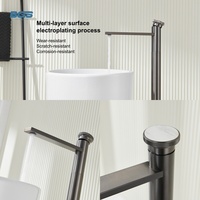 Robinet de douche pour baignoire à poignée unique en laiton haut de gamme, style contemporain, avec noyau de valve en céramique poli et jet doux