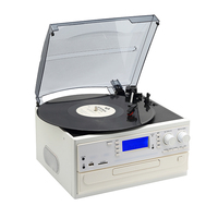 Tourne-disque vinyle européen, gramophone multifonction, lecteur de CD, radio, USB, haut-parleur intégré, télécommande