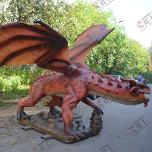 Dragón Animatrónico Animado <span class=keywords><strong>de</strong></span> Película, Dragón Rojo que Sopla Humo para Parques Temáticos <span class=keywords><strong>de</strong></span> Dinosaurios, Parque Jurásico - Product Image 3