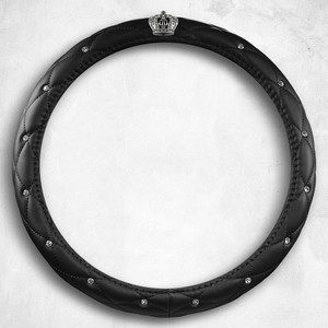 Accesorios ostentosos, Protector <span class=keywords><strong>de</strong></span> rueda antideslizante <span class=keywords><strong>para</strong></span> <span class=keywords><strong>mujer</strong></span>, cubierta universal <span class=keywords><strong>para</strong></span> volante <span class=keywords><strong>de</strong></span> diamantes <span class=keywords><strong>de</strong></span> imitación <span class=keywords><strong>de</strong></span> cristal hecha <span class=keywords><strong>de</strong></span> cuero - Product Image 4