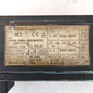 A06B-0866-B300 # Motor de Husillo de CA de 3000 A y 0.5 HP para Piezas de PLC FANUC - Product Image 5