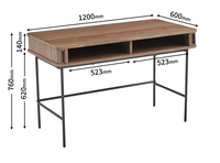 Mesa de Estudio para Computadora de Tablero MDF de 18 mm con Chapa de Roble Natural, Hecha en China