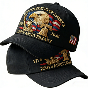 Casquette de baseball réglable style rétro USA 250e anniversaire, effet délavé, avec broderie patriotique Aigle <span class=keywords><strong>Chauve</strong></span>, style américain - Product Image 5