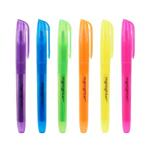 Großhandel ungiftig einziehbar Glitter Highlighter Marker Pen Augenschutz Farbe Soft Highlighter Marker Pen mit Logo