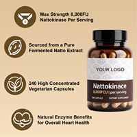 Complément de Nattokinase OEM 8 000 FU par Portion, 240 Capsules Végétales, Force Maximale, Enzyme et Soutien Cardiaque