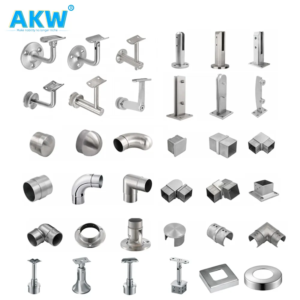 akw top high quality use for railing Stainless Steel Glass Railing Handrail Top Rail Accessories