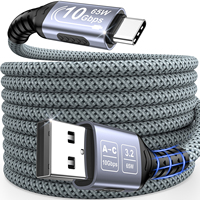 Câble USB 3.2 Type-A vers Type-C 10 Gbps pour SSD externe, charge rapide 3A, compatible voiture
