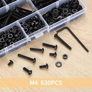 M4 Round Head Hex Screws Nuts Washers <b>Set</b> 630Pcs For Bicycle <b>Mechanical</b> Repair <b>Tool</b> Kit - Product Image 2
