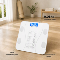 Báscula de Grasa Corporal BMI, Analizador de Composición Corporal, Agua, Hueso, Proteína, Grasa Visceral, Edad Metabólica, Perfil Multiusuario, Modo Familiar