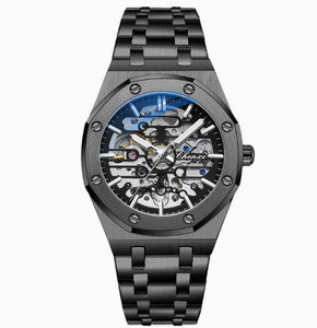 New Men's Fully Automatic Skeletonized <b>Mechanical</b> <b>Watch</b> with Stainless Steel Band Quartz Movement Fashionable Business-Friendly - Product Image 4
