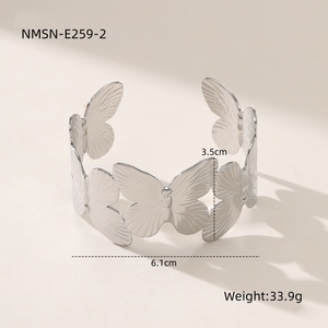 Bracciali Unisex in acciaio inox grosse dichiarazioni bracciali 18K placcato oro braccialetto a farfalla classico impermeabile gioielli di alta qualità - Product Image 4