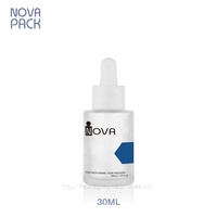 Flacon compte-gouttes rond en verre blanc givré de 20ml 30ml 50ml 60ml 80ml Flacon compte-gouttes cosmétique d'huile capillaire d'huile pour le corps avec boîte en papier