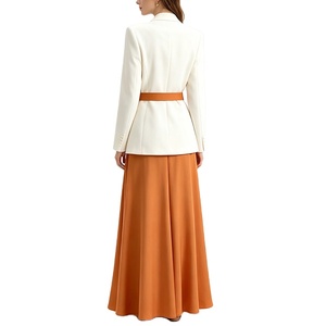 Completo Formale <span class=keywords><strong>da</strong></span> Donna in Due Pezzi, Blazer in Lana Pettinata di Alta Qualità, Elegante e Casual per l'Autunno - Product Image 2