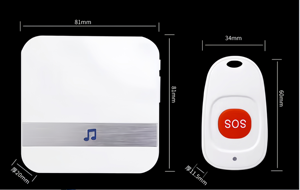 Sonnette sans fil puissante, dispositif d'appel pour personnes âgées, alarme personnelle intelligente avec fonction SOS, 433 MHz, 60 sonneries, facile à utiliser - Product Image 5