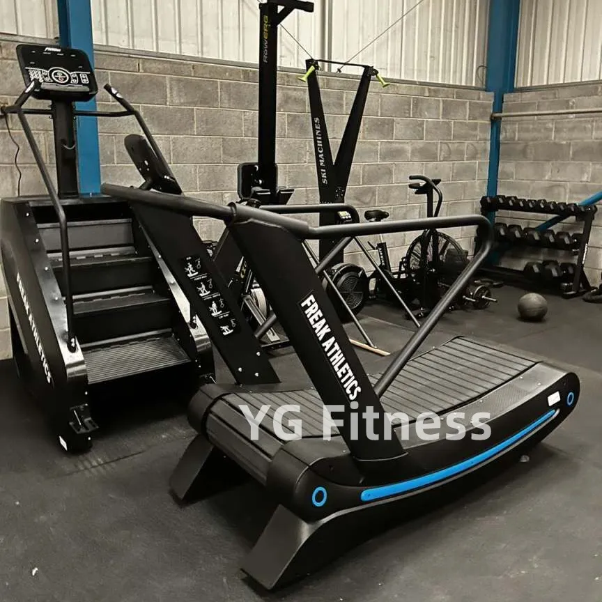YG-T011 gym equipment fitness training commercial curved treadmill manual running machine
