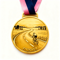 Médaille de course de vélo de route souvenir gravé en relief 3D personnalisé médaille de compétition sportive de cyclisme de vélo personnalisée pour le prix