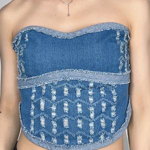 Nuevo Top Casual de Moda para Chicas, Sexy y Moderno, de Mezclilla sin Mangas, Corto - Product Image 2