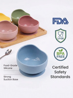 Assiettes et bols en silicone ronds portables, mignons et écologiques, personnalisables avec votre marque, pour la séparation des aliments, modèle MP-02