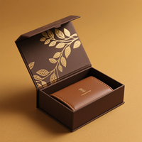 Boîte à portefeuille en papier de luxe sur mesure, emballage recyclable, boîte cadeau magnétique haut de gamme avec logo personnalisé pour sacs à main, portefeuilles, ceintures